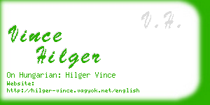 vince hilger business card